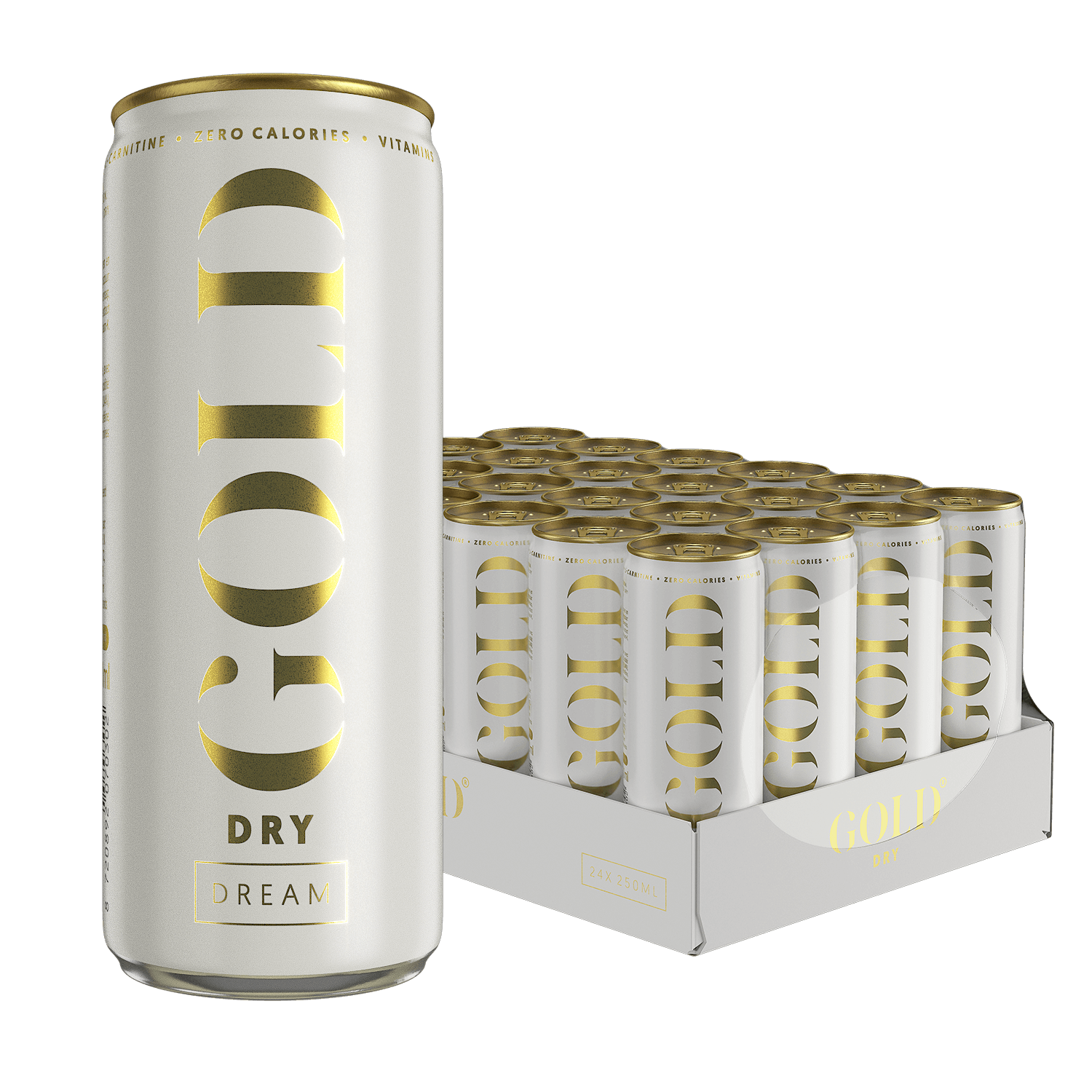 Gold Dry Dream Tray 24 Blikken - 250ml - Premium Soda